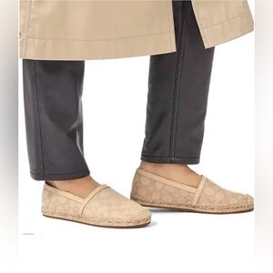 COACH Casey Espadrilles with Jute Platform Signature Jacquard Upper.  size 7